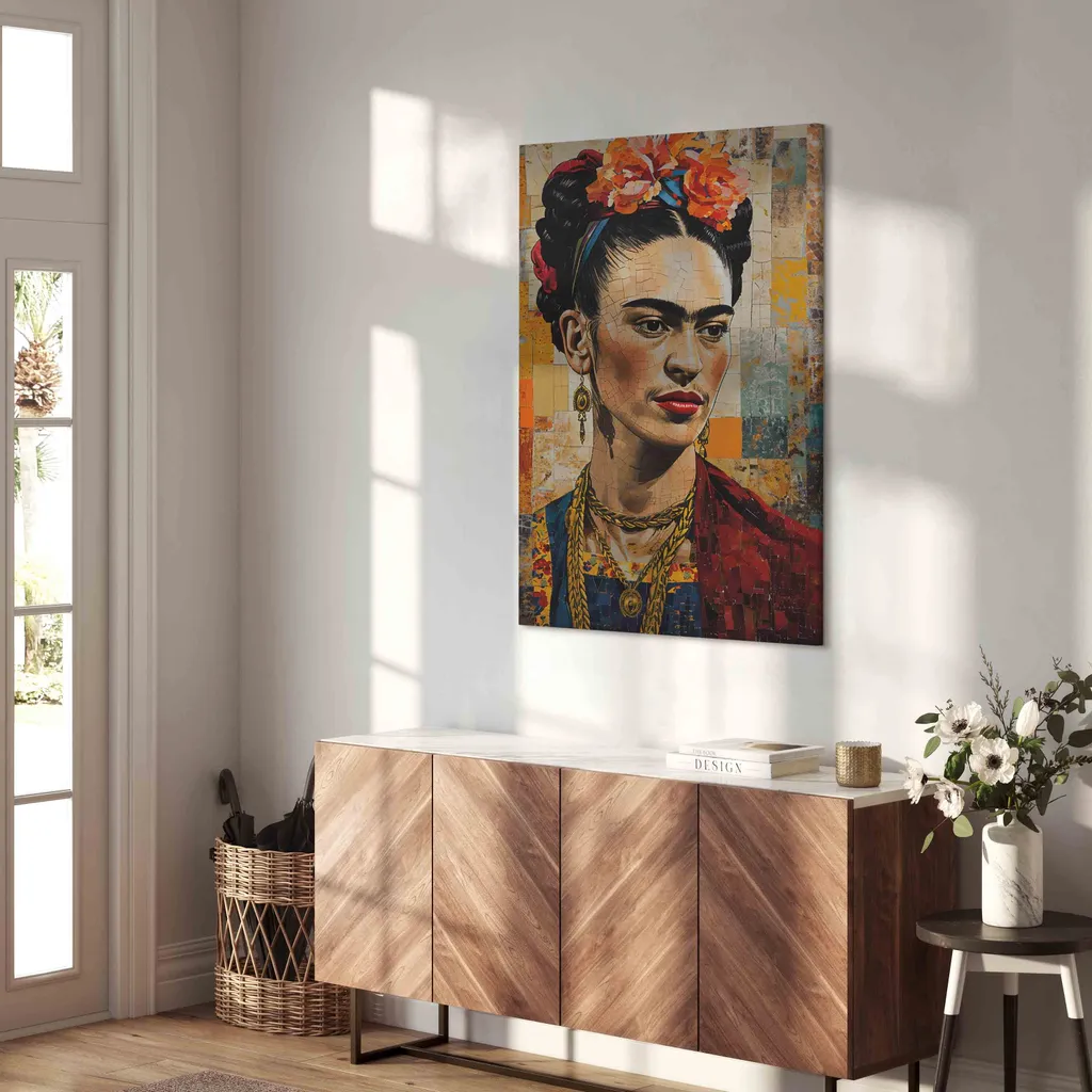 MJKO Poster su tela di Frida Kahlo Art 2, decorazione per camera da letto, sport, ufficio, stanza, regalo, senza cornice, 30 x 45 cm