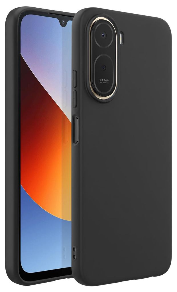 Avizar, Stoßfeste Silikonhülle mit oleophober Beschichtung für Redmi A7 Pro, Schwarz