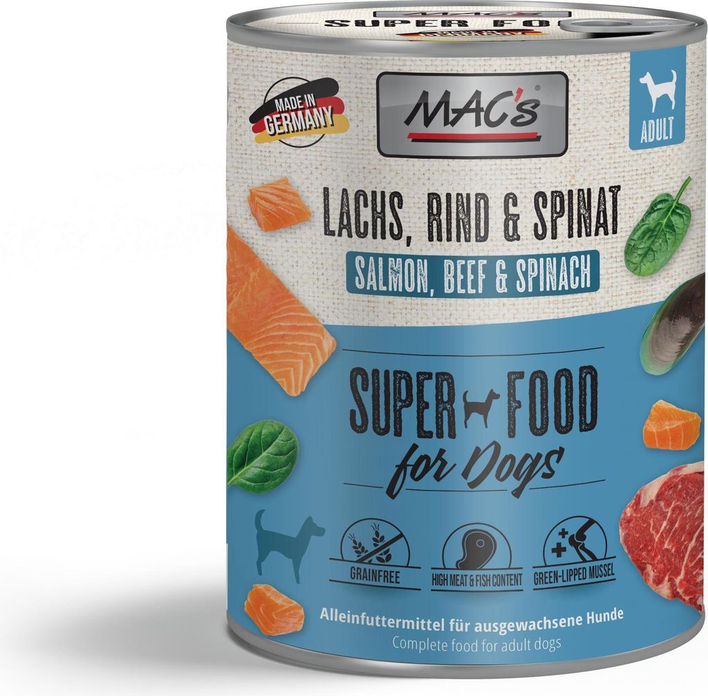 MAC's DOG - Dose 6x800g  |  Lachs, Rind & Spinat Produktbild 