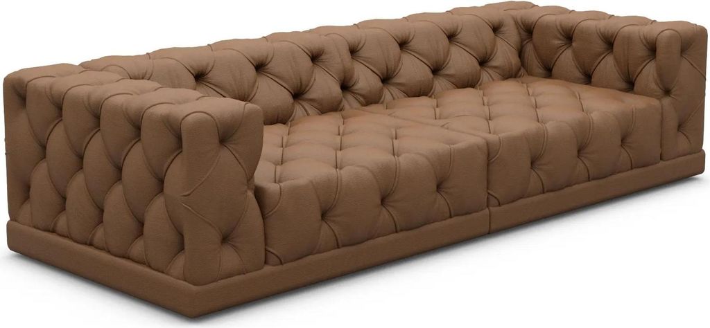 Kunstleder 4-Sitzer Couch Meliva Braun