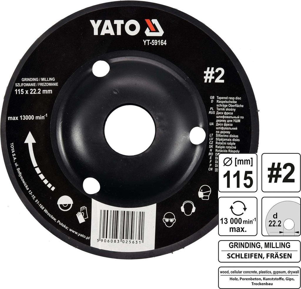 Schleifscheibe 115 mm für Holz - Raspelscheibe Flexscheibe für Winkelschleifer