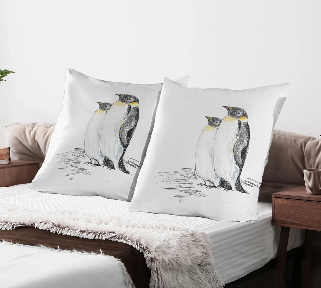 ABAKUHAUS Inverno Federe Cuscini Set di 2, Astratti Uccelli della