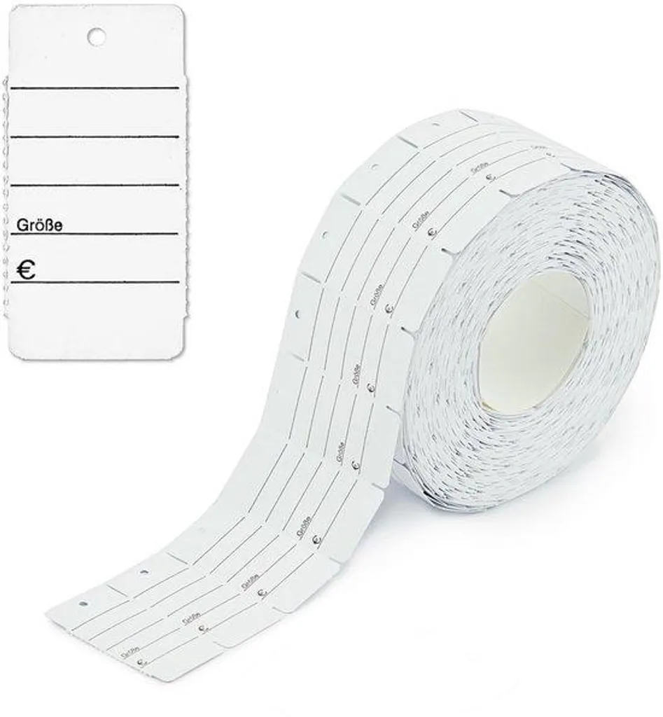 Étiquettes blanches 30x45 mm en rouleau de 1000 pièces adhésives