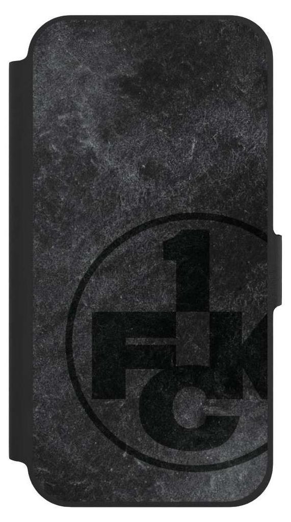 NIVOCASE Klapphülle für Apple iPhone 12 Handyhülle aus Kunst Leder NIVOflip schwarz 1. FC Kaiserslautern 1. FCK Beton