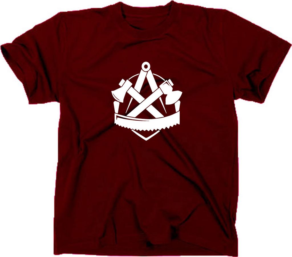 Styletex23 T-Shirt Zimmerer Handwerk Zunft Logo, maroon, XL