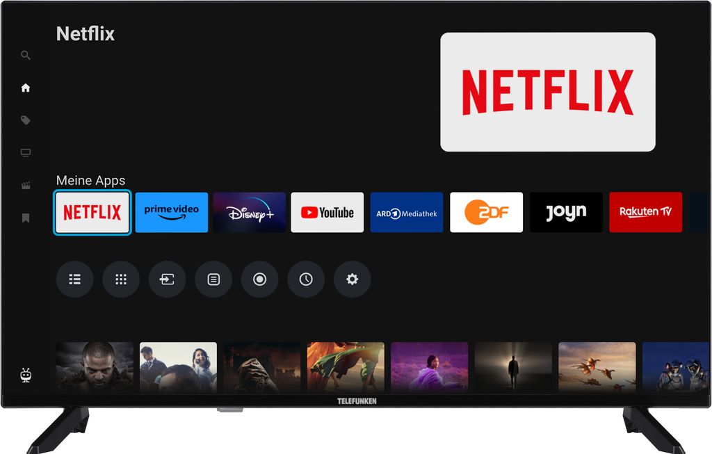 Telefunken D32F751X7CW 32 Zoll Fernseher Smart TV (Full HD, HDR, Triple-Tuner, 6 Monate HD+ inkl.)