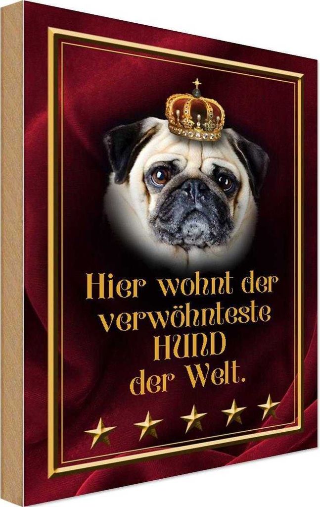 vianmo Holzschild 30x20 cm hier wohnt Hund der Welt Tier Haustier