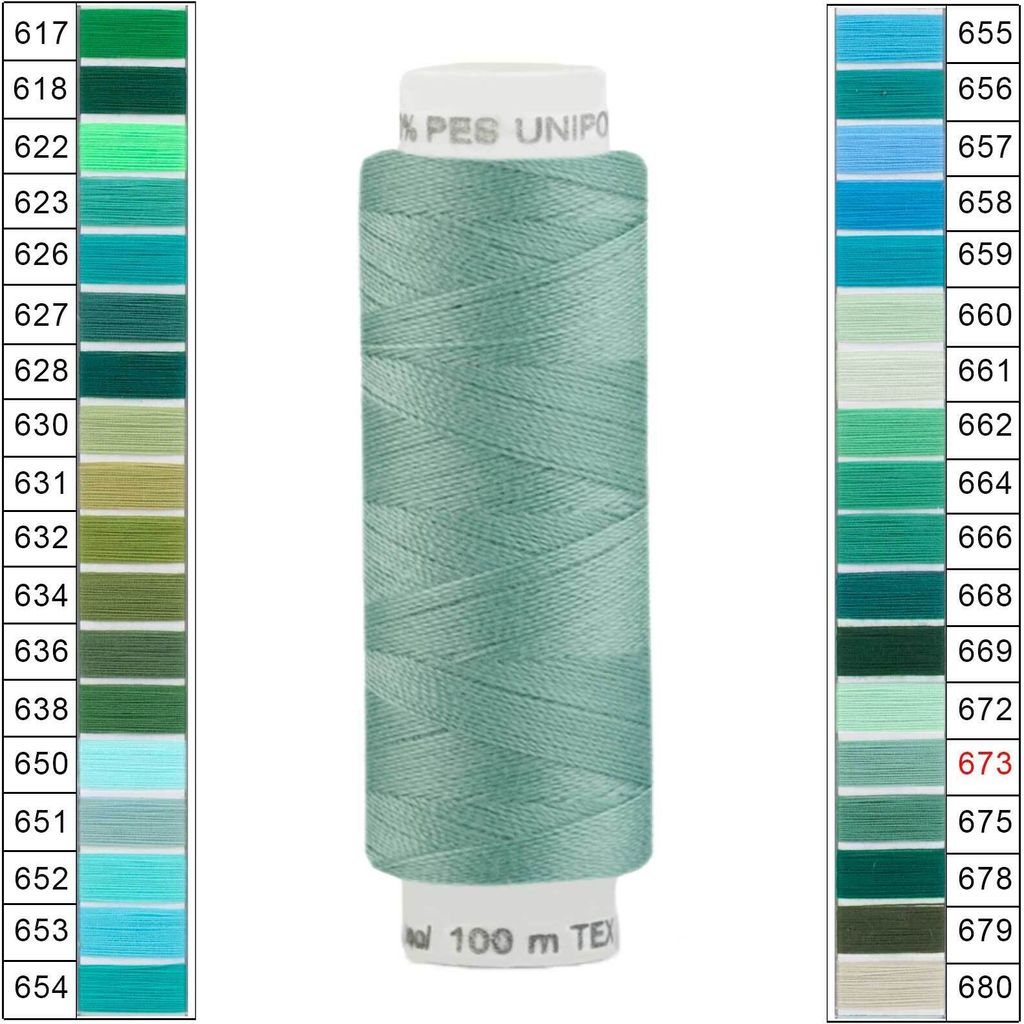 100m / 1 Spule Unipoly 120 TEX14x2 Polyester petrol