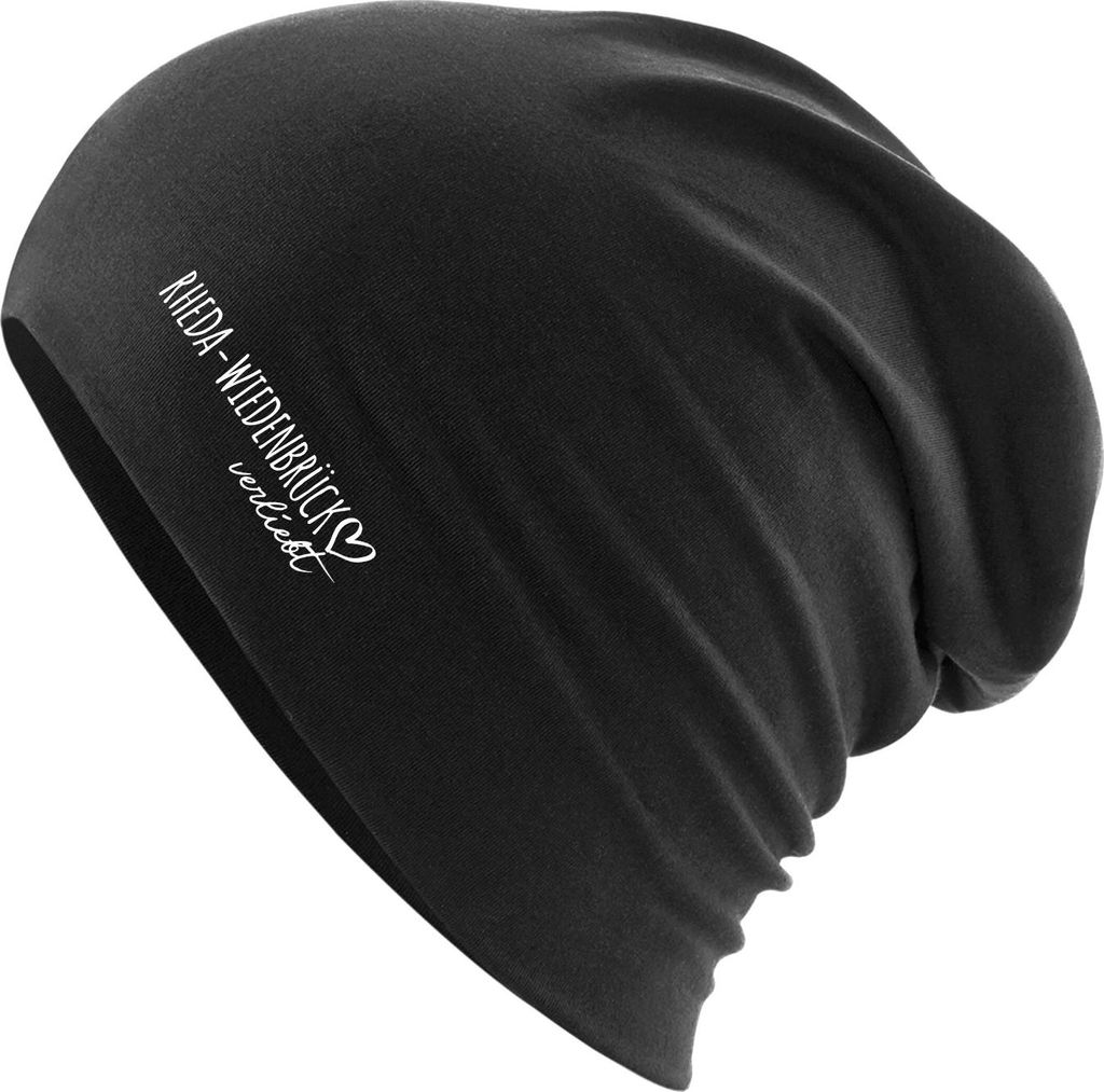 Huuraa Beanie Rheda-Wiedenbrück verliebt Black One Size Baumwolle und Elasthan Mütze Geschenkidee