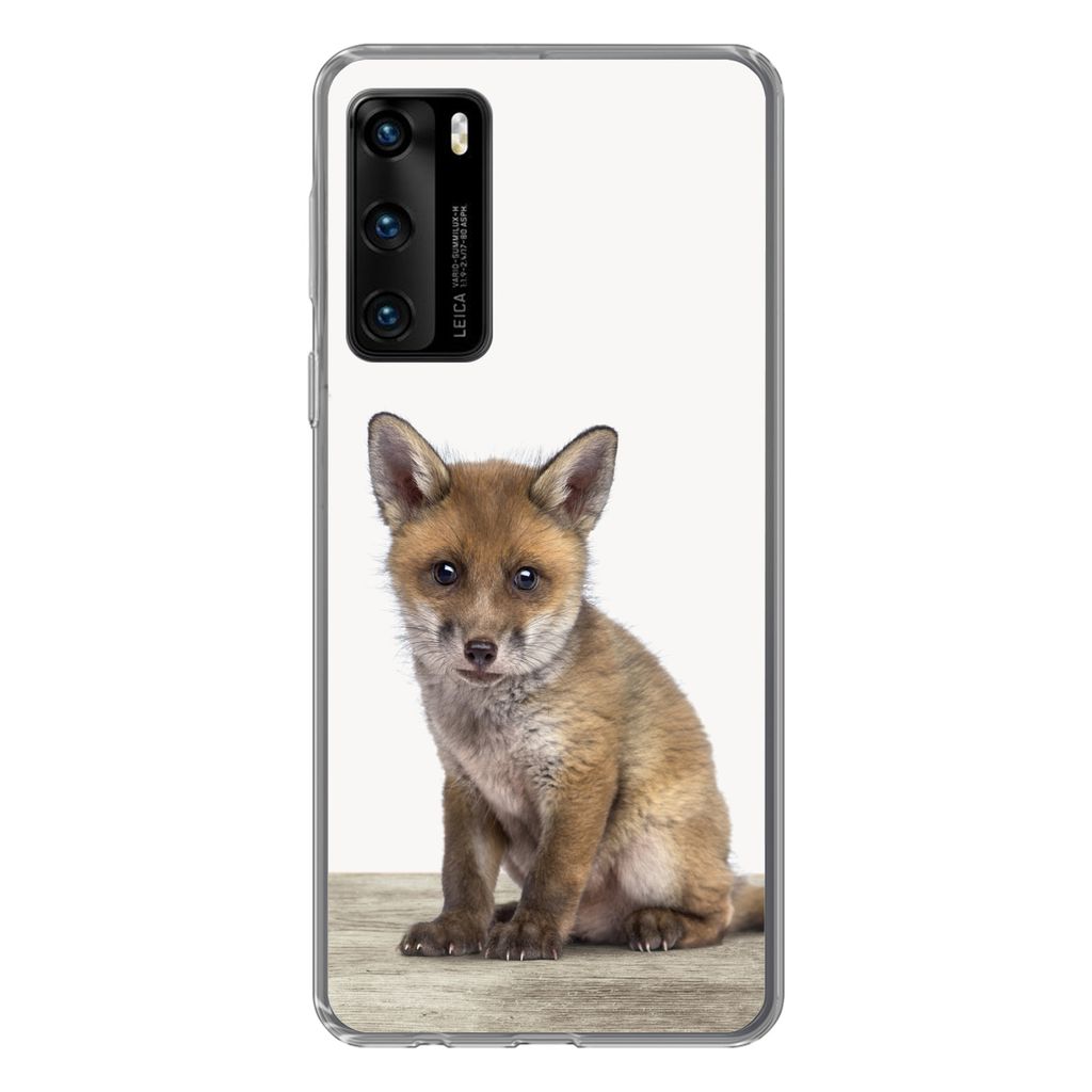 MuchoWow Handyhülle Schutzhülle Hülle für Huawei P40 Fuchs - Baby-Fuchs - Kinder - Mädchen - Jungen Silikon Softcase Handy Hülle - Handytasche