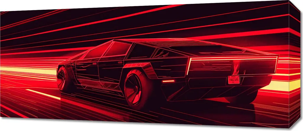 Image 70 x 30 cm Vitesse en néon rouge - Décoration murale moderne