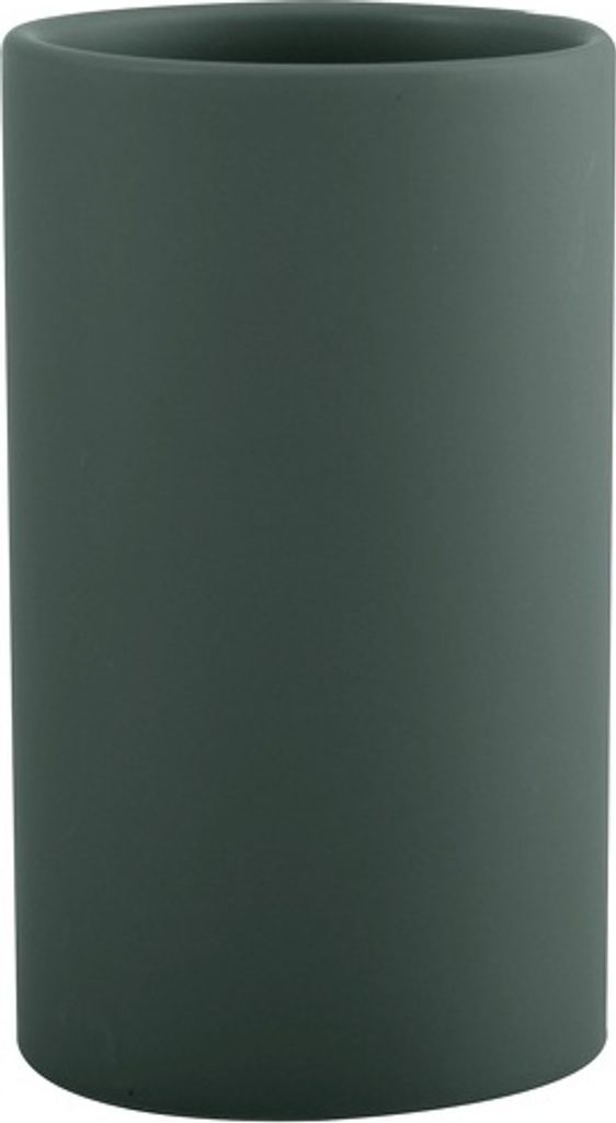 Spirella Zahnputzbecher Zahnbürstenhalter Keramik "Tube" 7x11,5 cm Dunkelgrün Matt