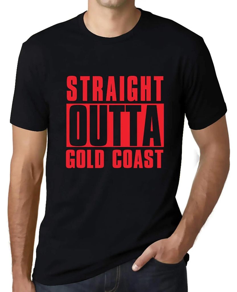 Herren Grafik T-Shirt Direkt von der Goldküste – Straight Outta Gold Coast – Öko-Verantwortlich Vintage Jahrgang Kurzarm Lustige Druck Geburt...