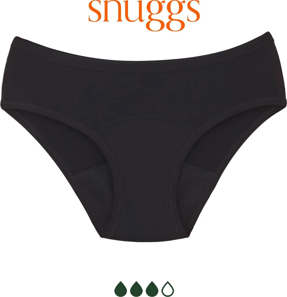 Culotte Menstruelle SNUGGS Flux Abondant Taille L Noire Ultra Absorbante