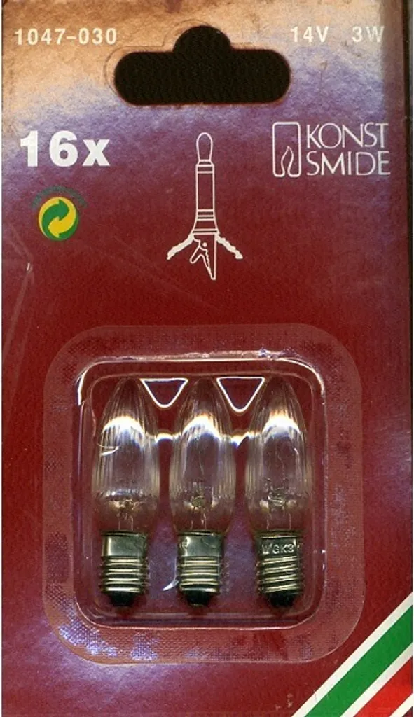 Bougies Top 14V/3W E10 - Lot de 3 ampoules de rechange lumière chaude