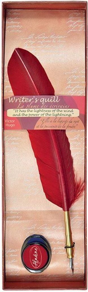 Schreibfeder und Tinte - Rot