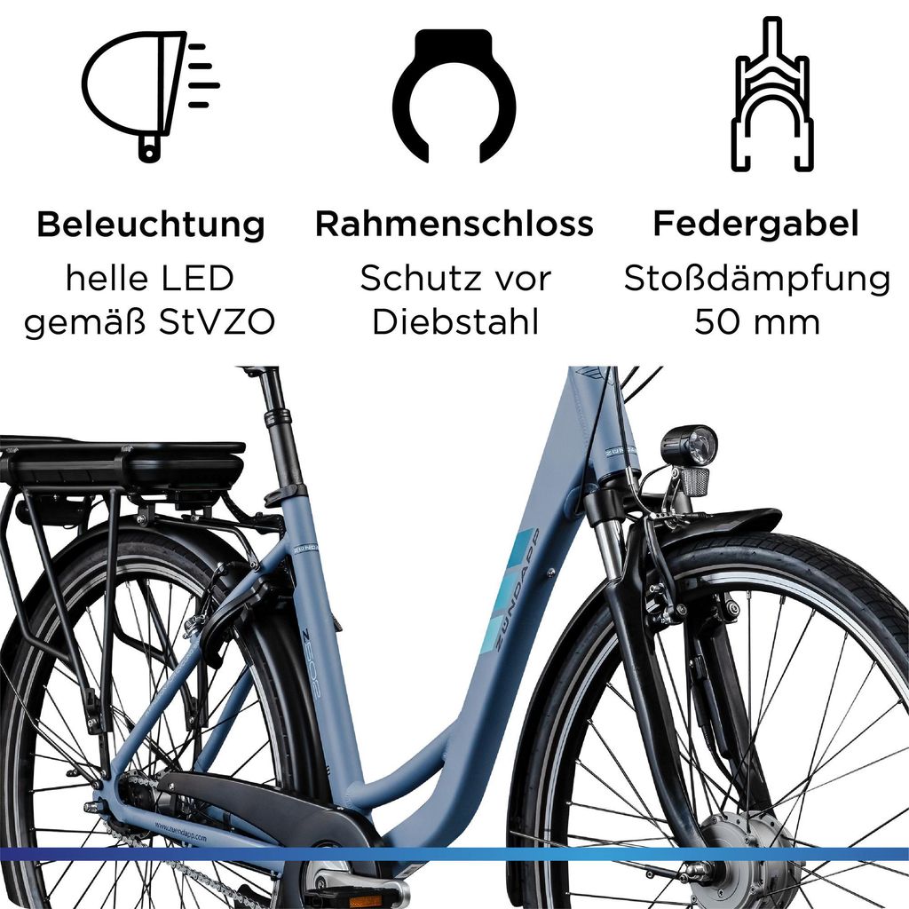 Zndapp Z502 E Bike Damen 28 Zoll dusty blue 50 cm
