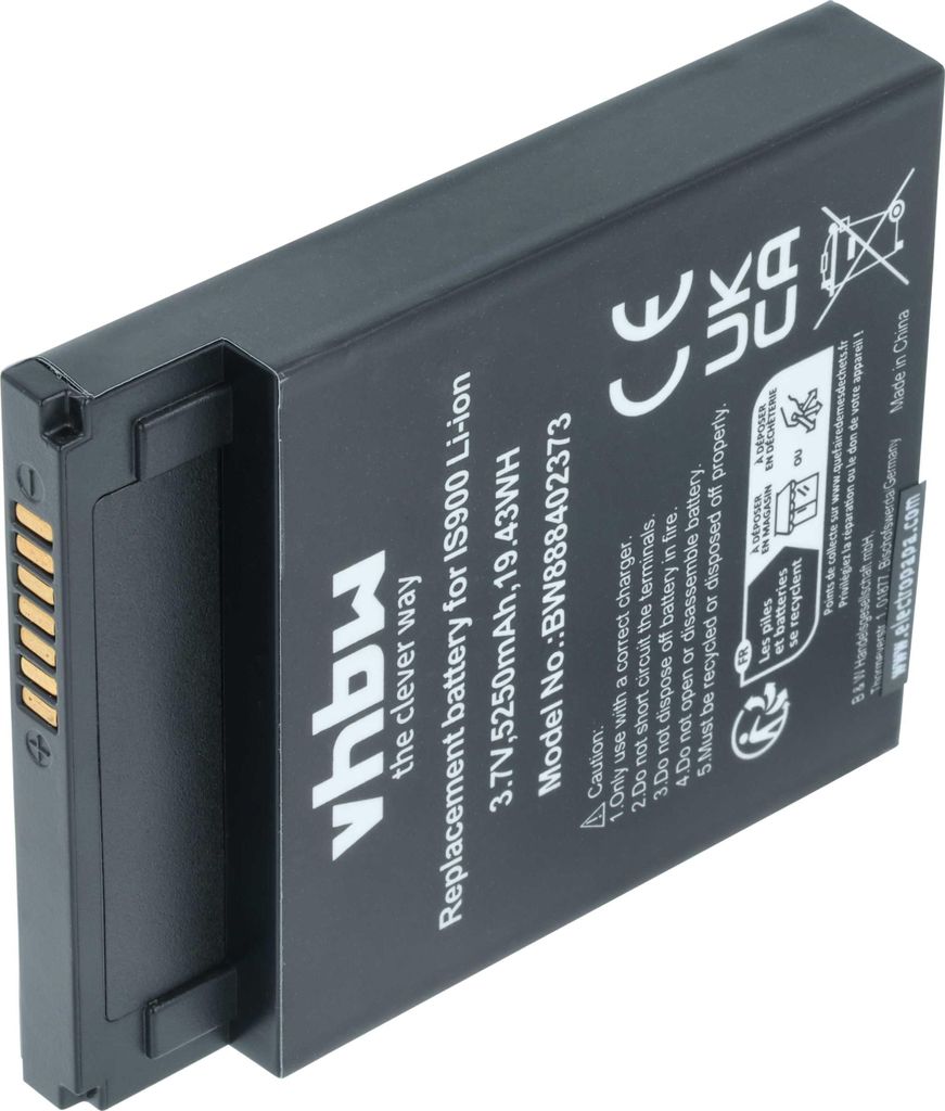 vhbw Akku kompatibel mit Pax A920C, A920 Kartenleser, NFC Smart Card Reader, Lesegerät (5250 mAh, 3,7 V, Li-Ion)