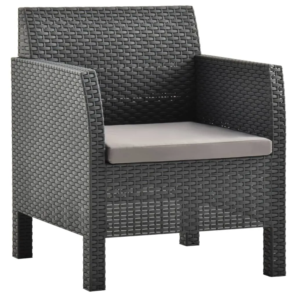 Chaise de jardin aspect rotin avec coussin d'assise lavable vidaXL
