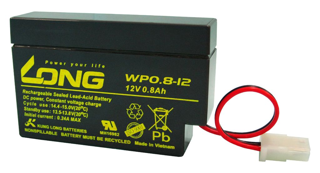 Akumulator ołowiowy Kung Long WP0.8-12, 12 V, 0,8 Ah z Zdjęcie produktu 
