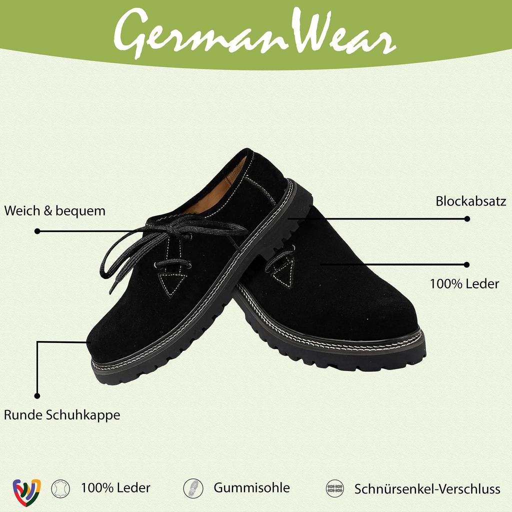 Trachtenschuhe Haferlschuhe Lederschuhe Braun, Schwarz & Produktbild 