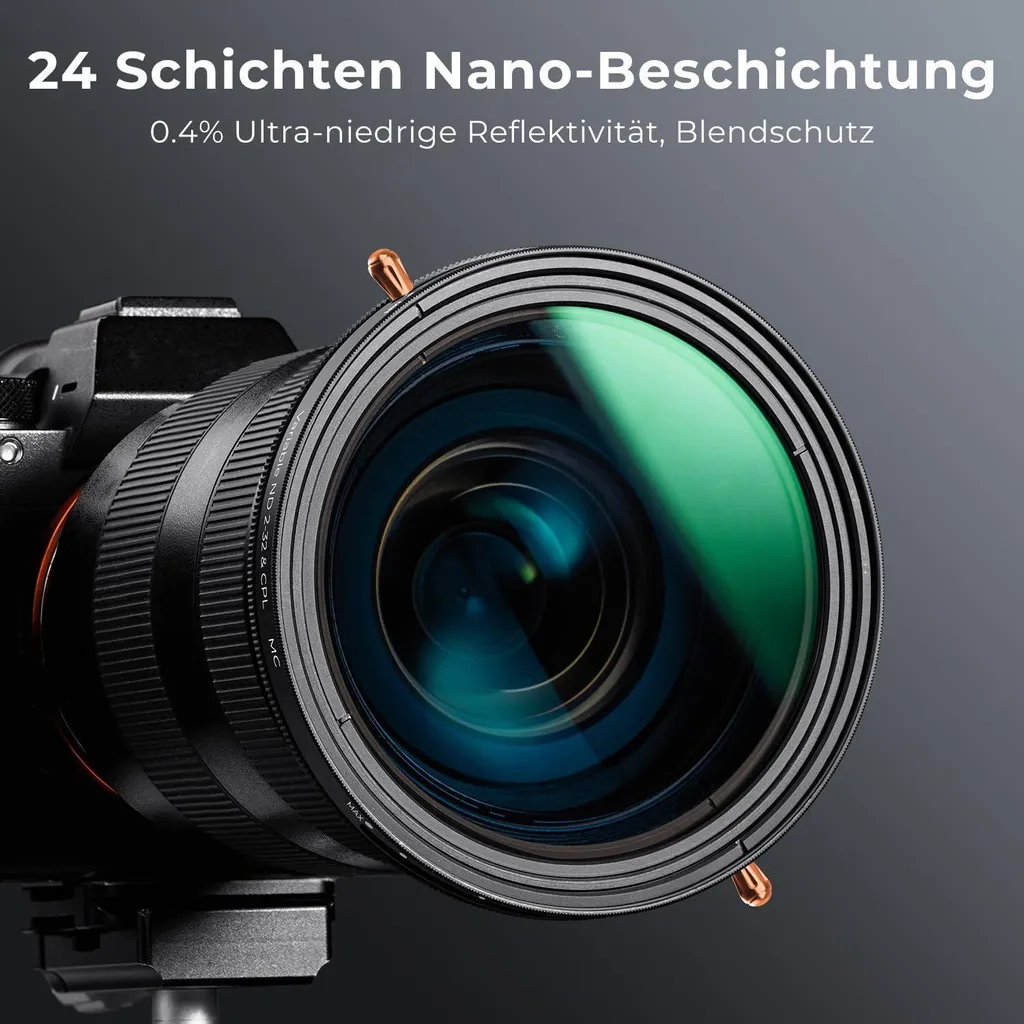 Filtre 55mm ND CPL 2-en-1 Multicouche avec Réduction de Reflets Pro - 6