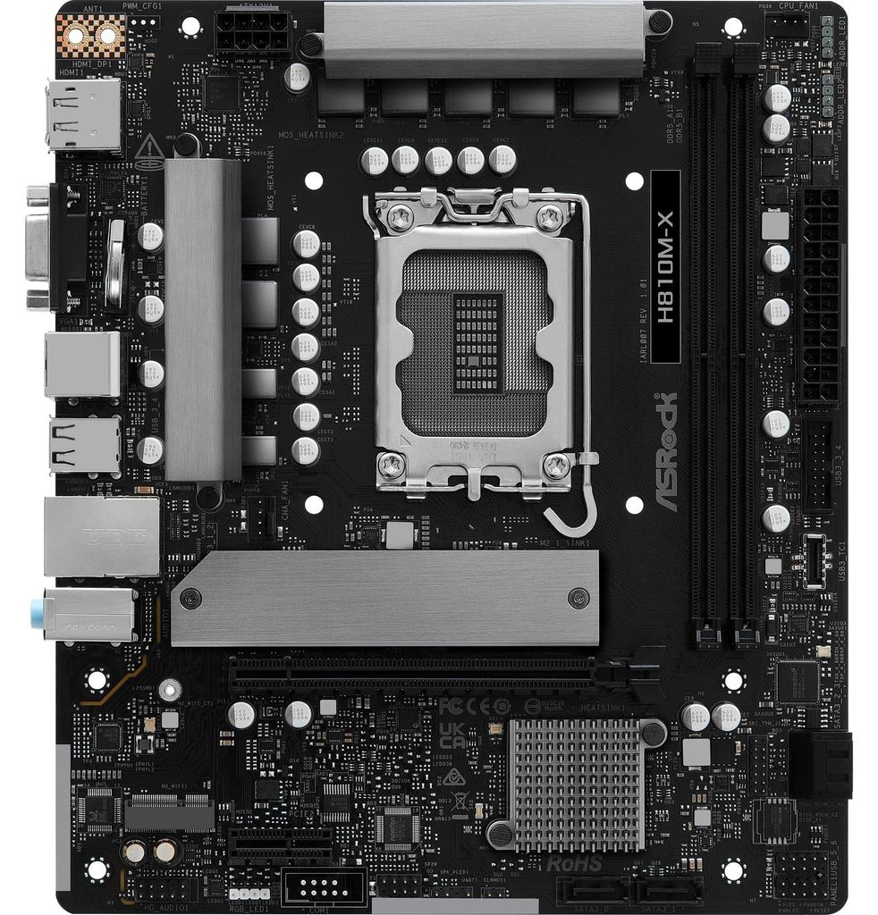 ASRock MB Intel 1851 H810M-X - ATX - USB 3.2 Produktbild 