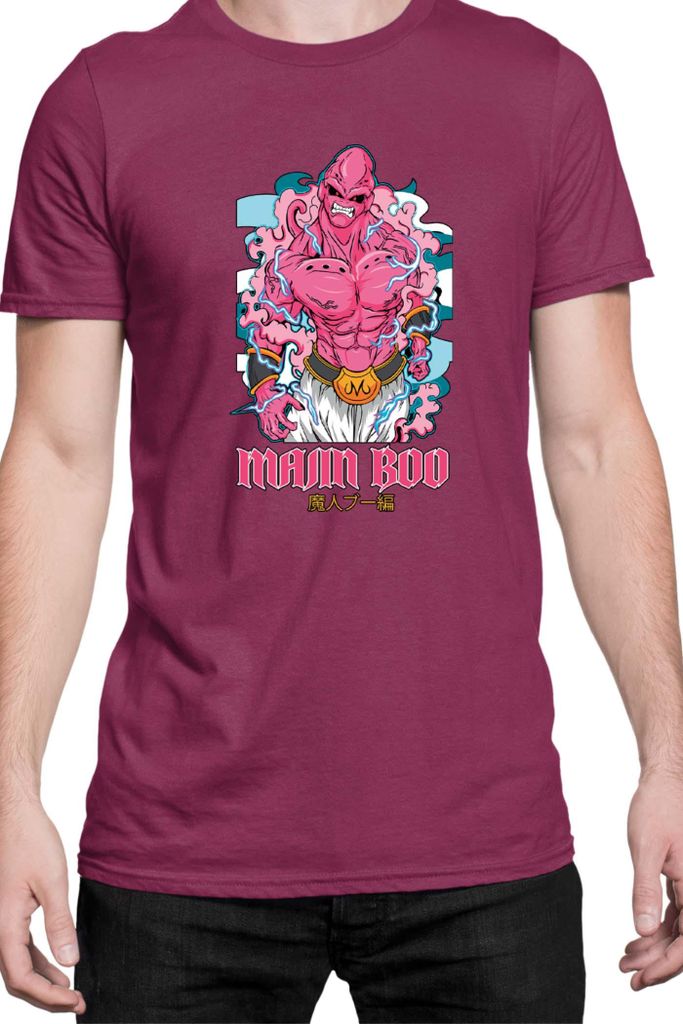 Herren T-Shirt Japan Manga Anime Comics Animation Dragon Anime Manga Ball Boo 05, Man L / Burgundy