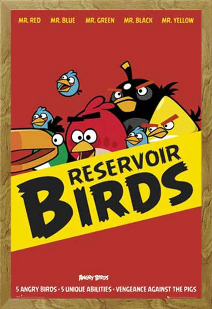 Angry Birds - Poster - Resevoir Birds + cornice rimovibile, Shinsuke® Maxi MDF oak, vetro acrilico