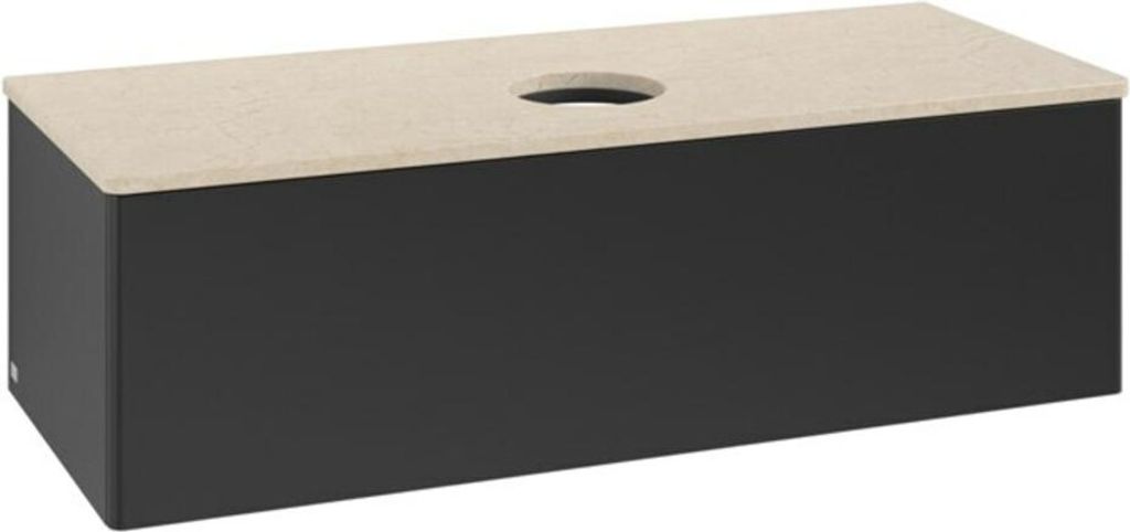 V&B Waschtischunterschrank ohne Frontstruktur, mit Beleuchtung Antao 120x36x50cm, WBP-farbe botti., bla m Lac