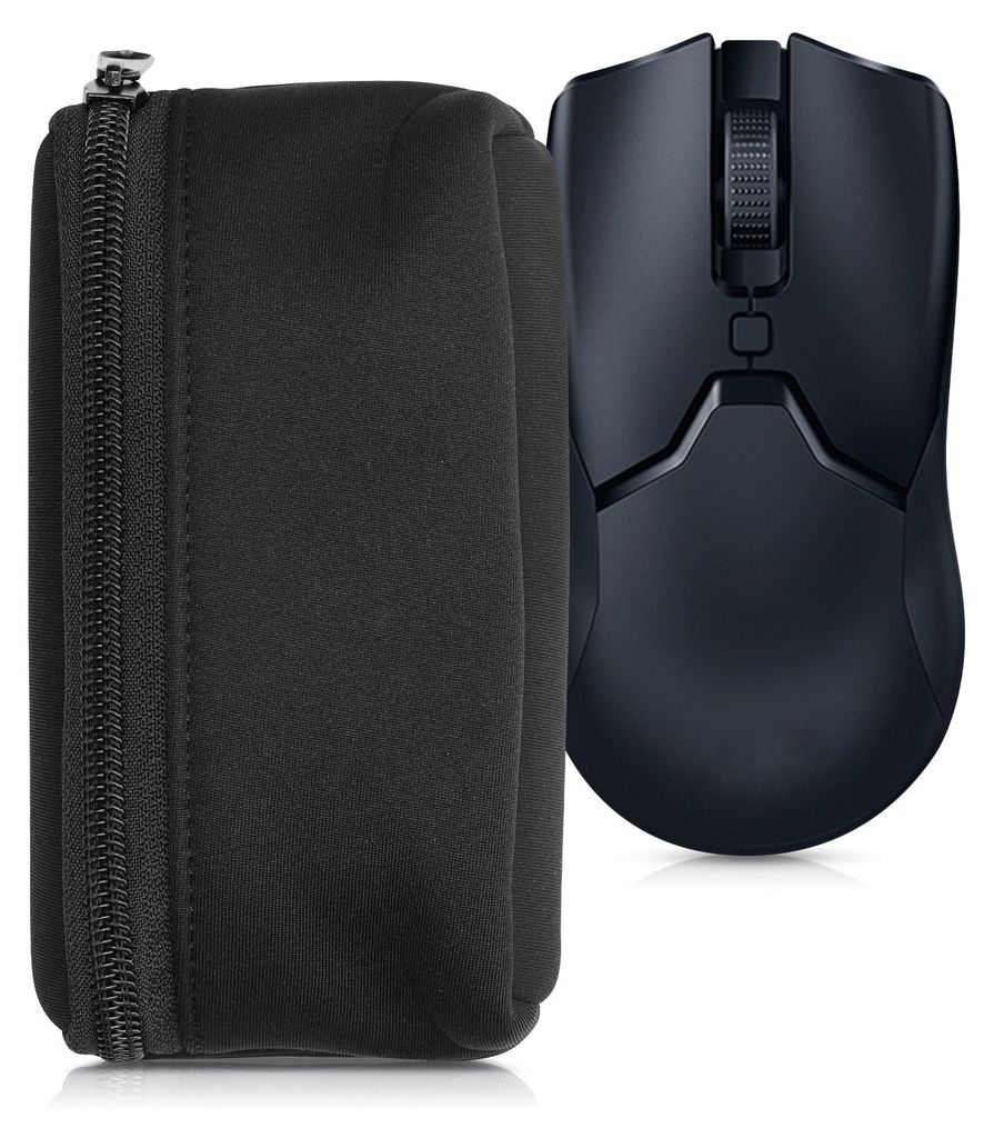 kwmobile Hülle für Universal Gaming Mouse Hülle - Mouse Case - Neopren Tasche - Schutzhülle für PC Maus - Transporttasche Zubehör - Schwarz