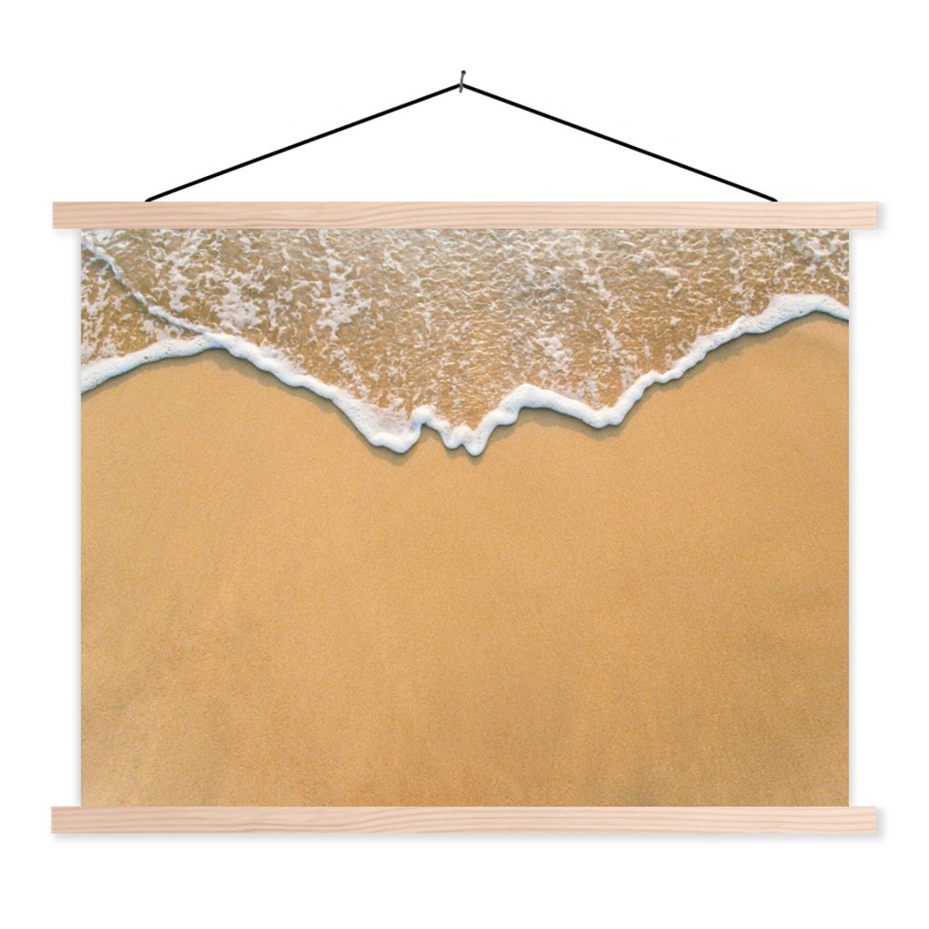 MuchoWow Textilposter Strand - Sommer - Meer 120x90 cm mit holzfarbenen Rahmen - Magnetisch