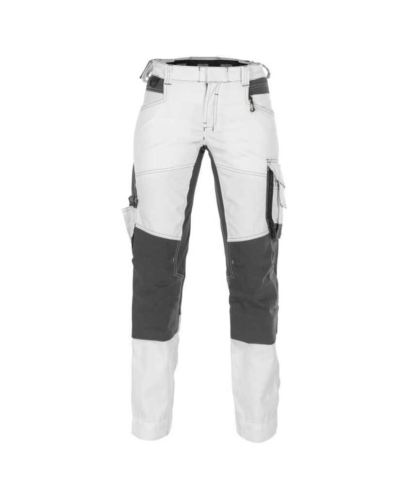 DASSY Dynax Painters Women Malerhose mit Stretch und Kniepolstertaschen für Damen WEIß/ANTHRAZITGRAU Gr.42 Länge: STANDARD