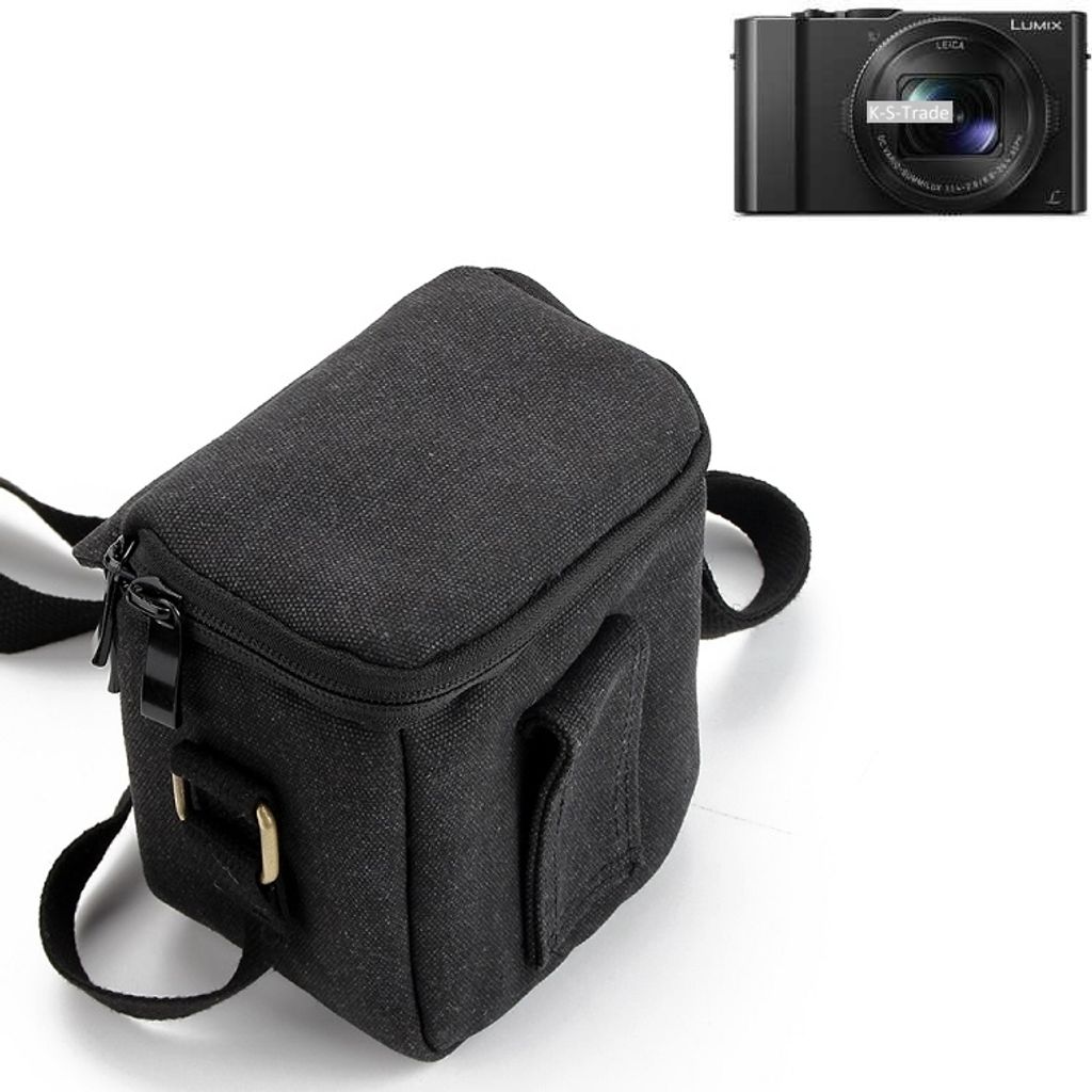 K-S-Trade Umhängetasche kompatibel mit Panasonic Lumix DMC-LX15 Schulter Tasche Tragetasche Kameratasche Fototasche schwarz Schutzhülle