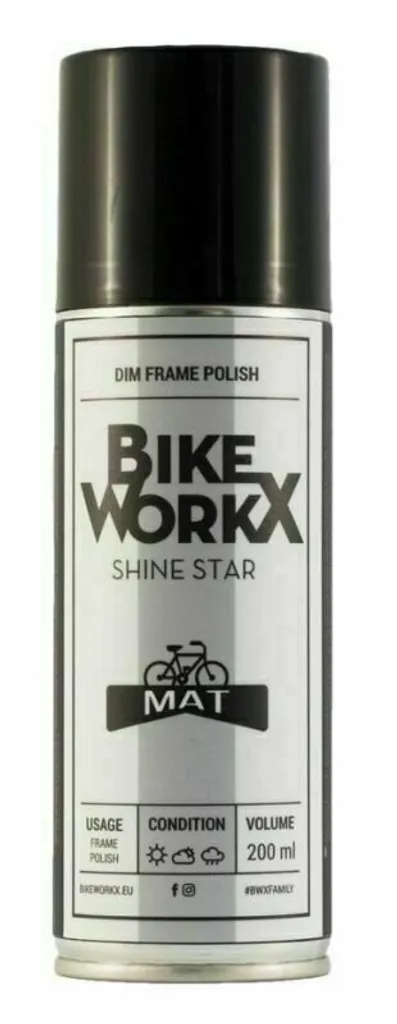 Entretien peinture mate vélo spray BikeWorkX Shine Star Mat 200 ml