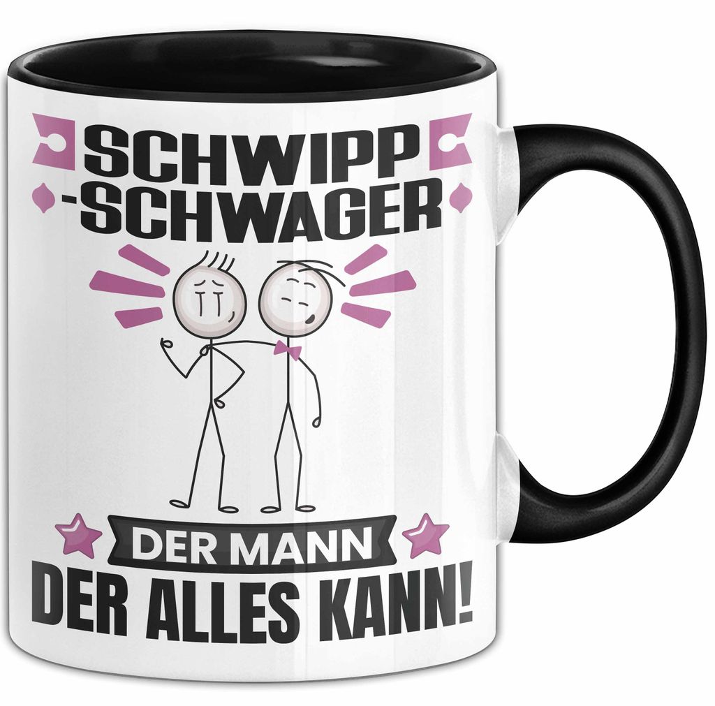 Schwippschwager Tasse Geschenk für Schwippschwager Der Mann Der Alles Kann Geschenkidee zum Geburtstag (Schwarz)
