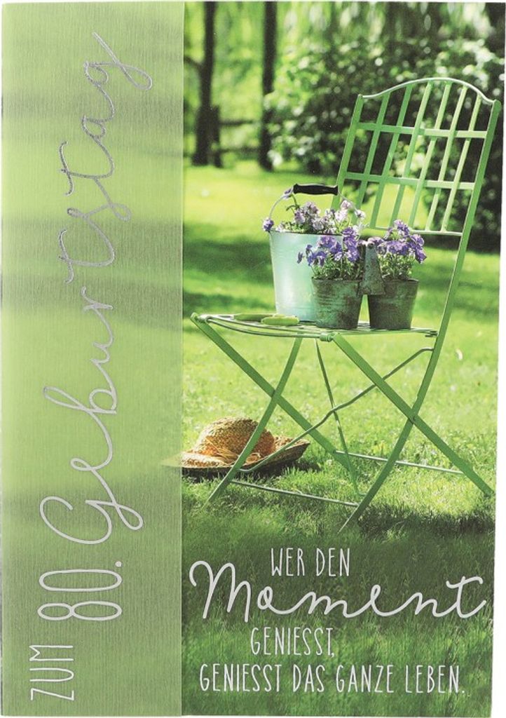 1 xGeburtstagskarte1x2/Zum 80 Geburtstag Wer den Moment Produktbild 
