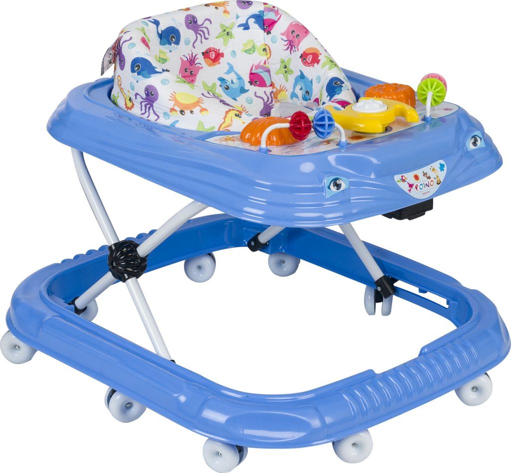 Baby Gehwagen Gehfrei Lauflernwagen Babywalker Lauflernhilfe Alpina, Farbe:Blau