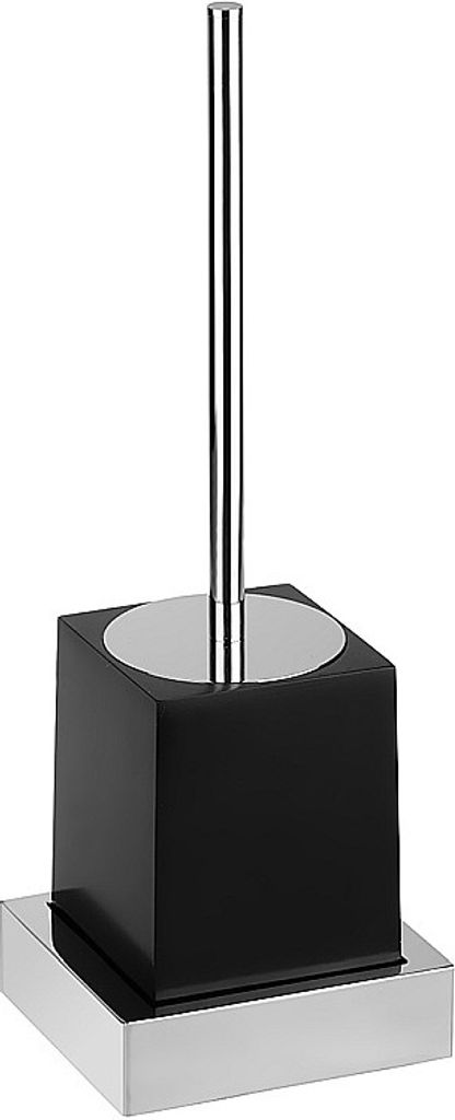 MAX WC-Bürstengarnitur Polyresin Messing Chrom Schwarz 125x386x105 mm für Bad & WC >> zum Bohren