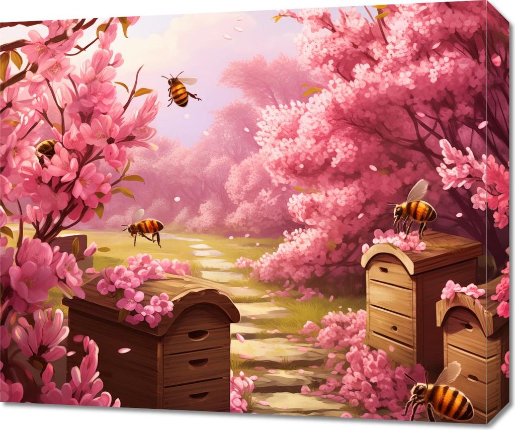 Bild 60x50cm Leben in Bienenstöcken