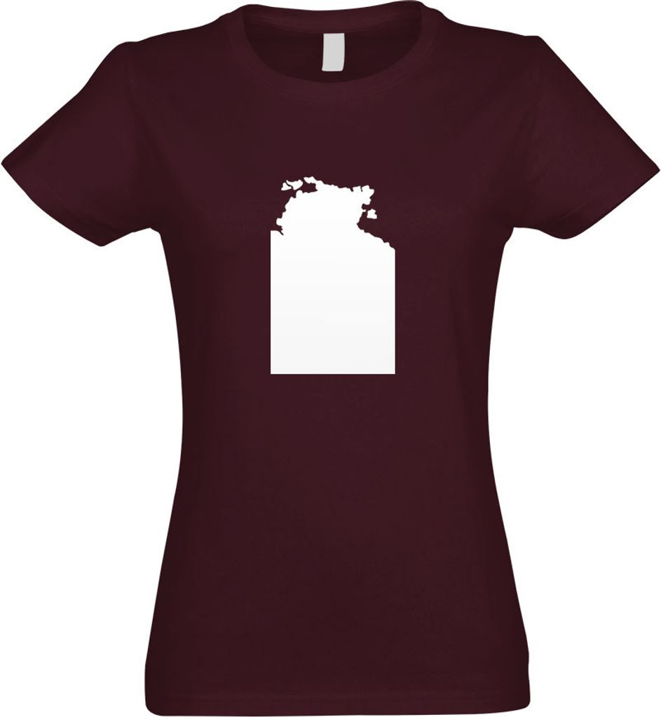 Kiwistar - T-Shirt tailliert - Damen - Burgund - Northern Territory Australien - mit Motiv Bedruckt - Funshirt Design - Sport - Freizeit - Damen - XL
