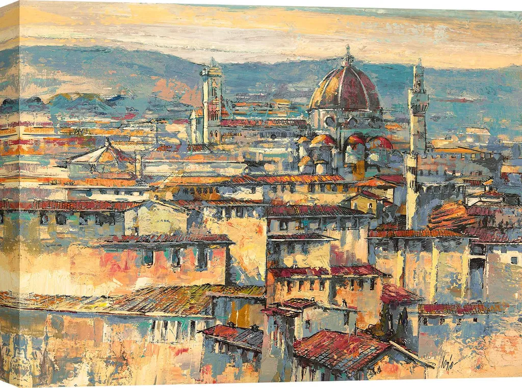 Luigi Florio Sole su Firenze Quadro su Tela 60x40 - Design d'Interni