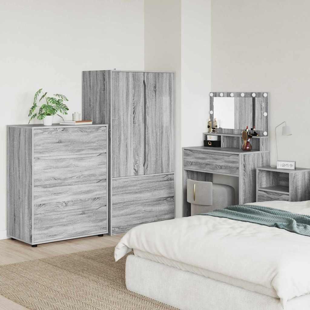 "Schlussverkauf" Stauraumschränke 2 Stück - Standschrank Mit Stauraum - Graues Sonoma 80x48x105 cm C6520