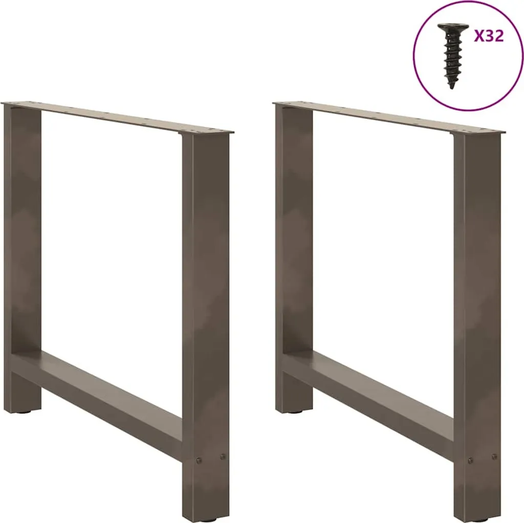 SYFAX™ Gambe per tavolo da pranzo in acciaio naturale 2 pz 100x(72-73) cm Acciaio - 2