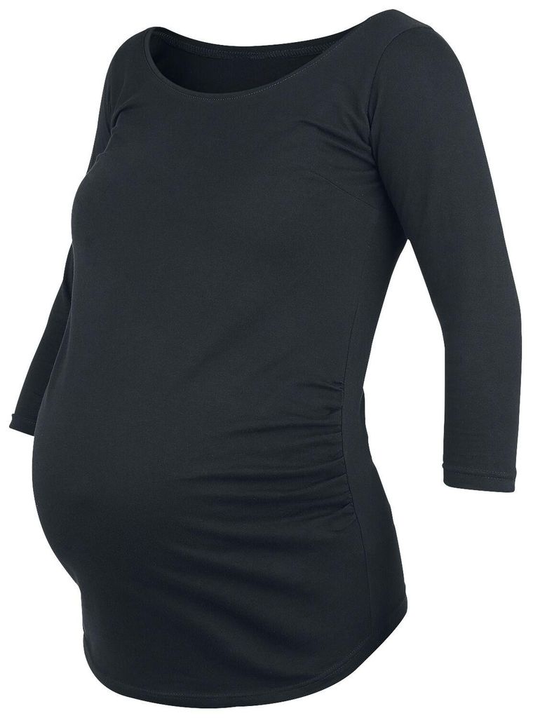 Umstandsmode Langarmshirt Damen Longsleeve schwarz XXL