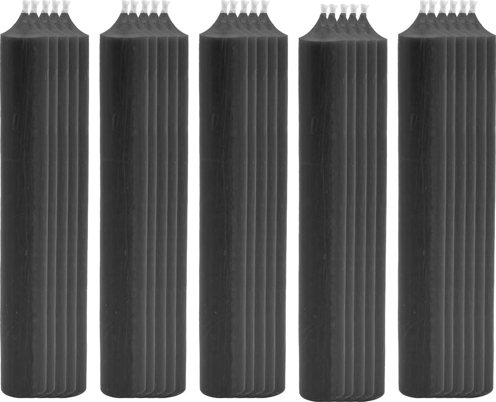 25x Stabkerze Tischkerze Schwarz Wachskerze Durchgefärbt Tropffrei Kerze 180 x 22mm Set