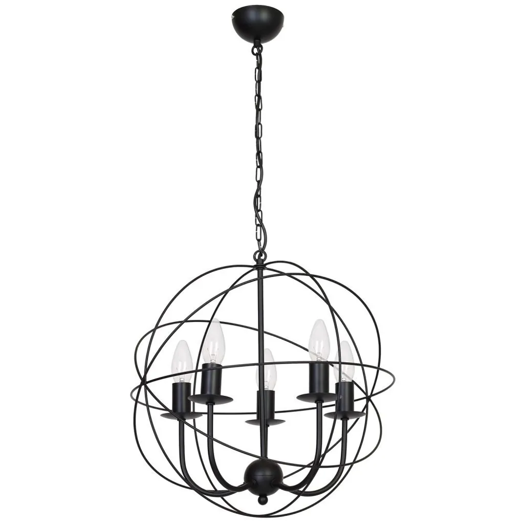 Grande suspension pour îlot de cuisine et table à manger - Noir métal