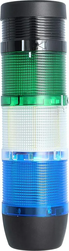 Tour de signalisation LED 3 couleurs 70mm 24V avec alarme sonore 90 dB