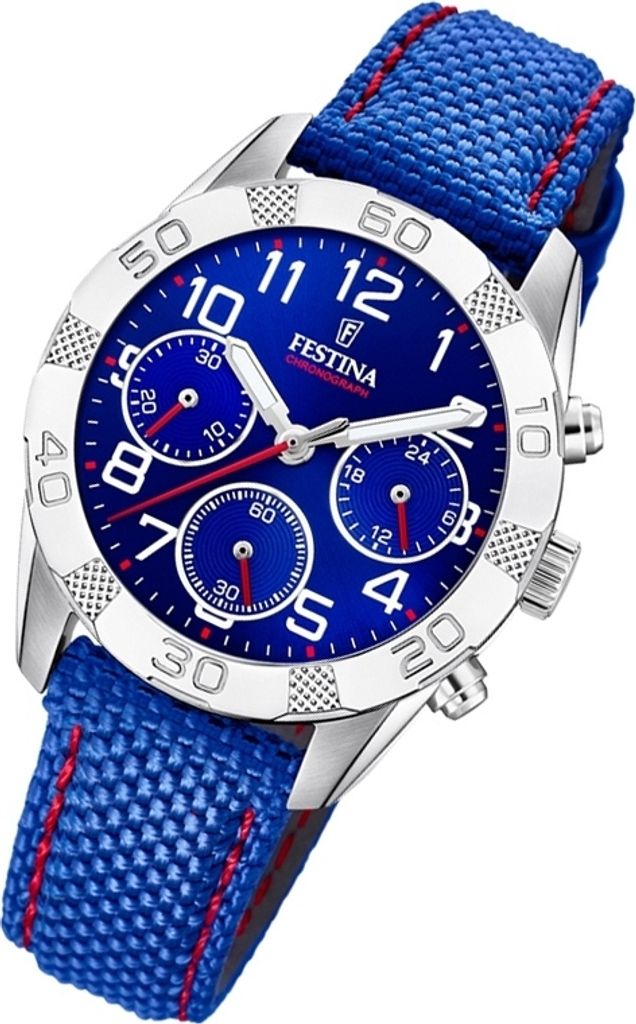 Festina Armbanduhr Kinder F20346/2 Leder/PU Uhr blau Junior Produktbild 