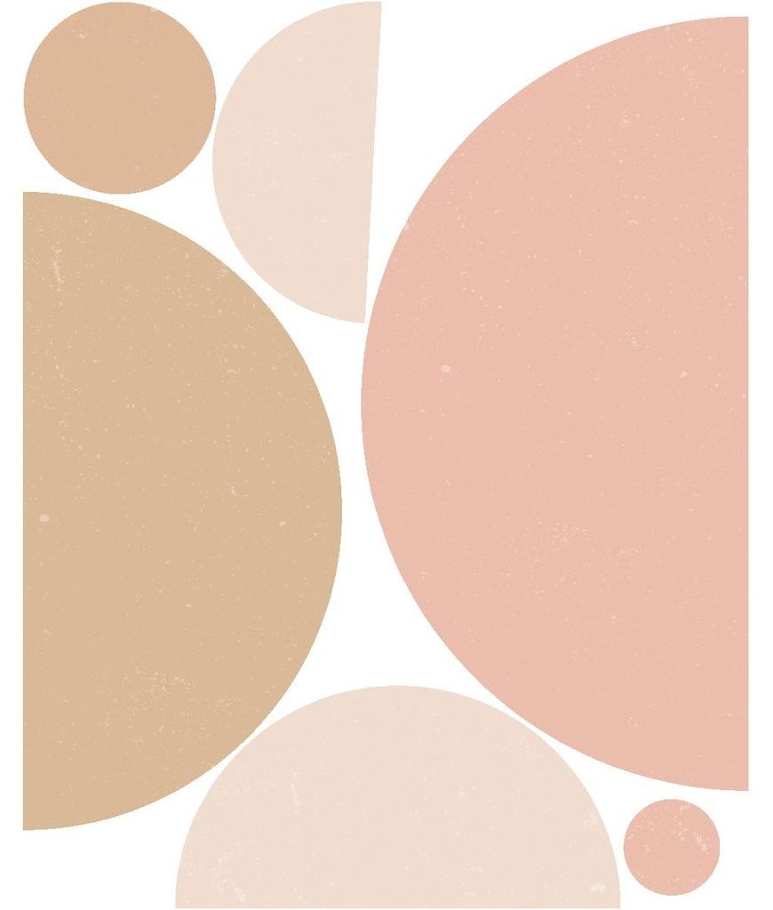 Vorgekleisterte Vliestapete mit großflächigen Wandbildern – ABSTRAKTES HALBKREISDESIGN – 110 x 90 cm
